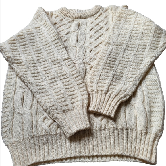 Blarney Other - Cozy Cable Knit Sweater in Cream made in Ireland